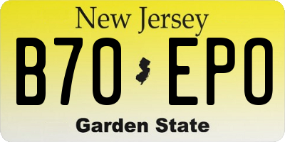 NJ license plate B70EPO