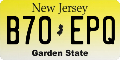 NJ license plate B70EPQ