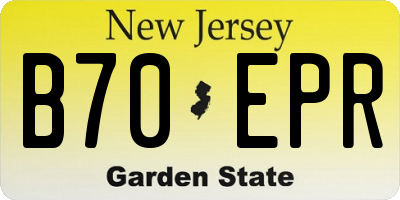 NJ license plate B70EPR