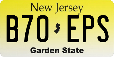 NJ license plate B70EPS