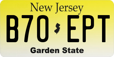 NJ license plate B70EPT