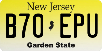 NJ license plate B70EPU