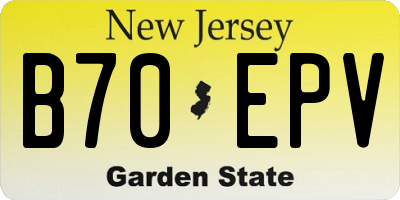 NJ license plate B70EPV