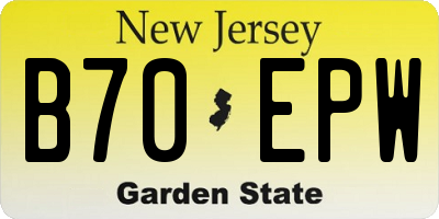 NJ license plate B70EPW
