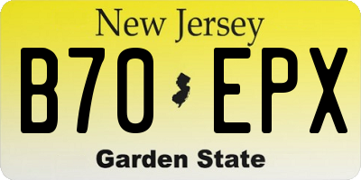 NJ license plate B70EPX