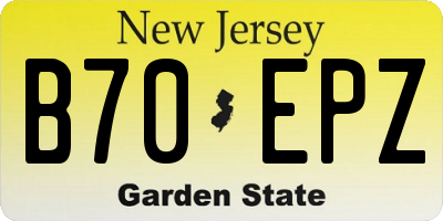 NJ license plate B70EPZ
