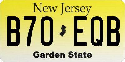 NJ license plate B70EQB
