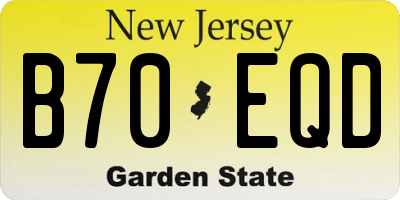 NJ license plate B70EQD