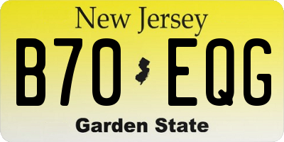 NJ license plate B70EQG