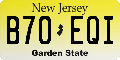 NJ license plate B70EQI