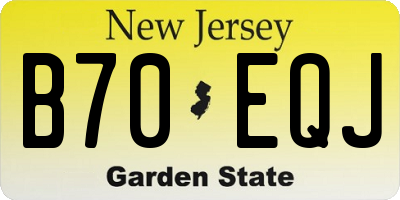 NJ license plate B70EQJ