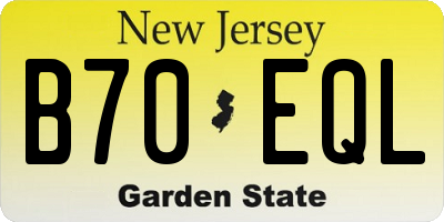 NJ license plate B70EQL