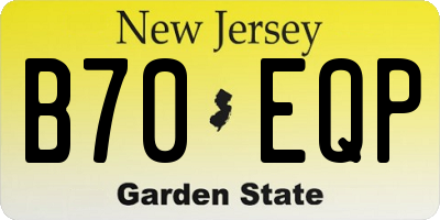 NJ license plate B70EQP