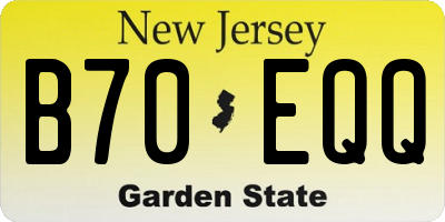 NJ license plate B70EQQ