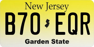 NJ license plate B70EQR