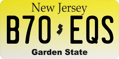 NJ license plate B70EQS
