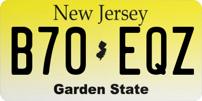 NJ license plate B70EQZ