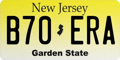 NJ license plate B70ERA