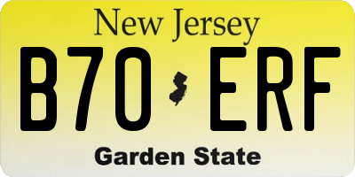 NJ license plate B70ERF