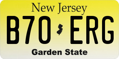 NJ license plate B70ERG