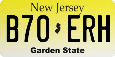 NJ license plate B70ERH
