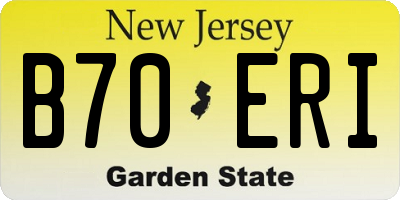 NJ license plate B70ERI