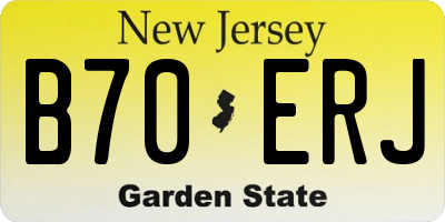 NJ license plate B70ERJ