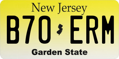 NJ license plate B70ERM