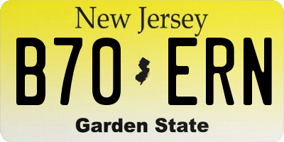 NJ license plate B70ERN