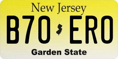 NJ license plate B70ERO