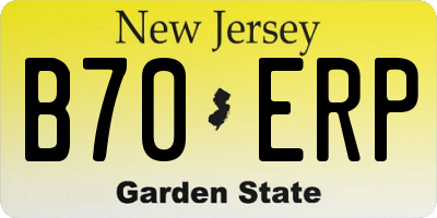 NJ license plate B70ERP