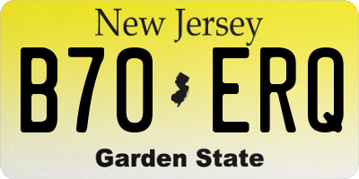 NJ license plate B70ERQ