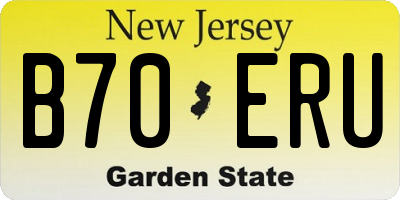 NJ license plate B70ERU