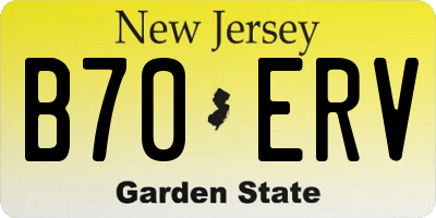 NJ license plate B70ERV