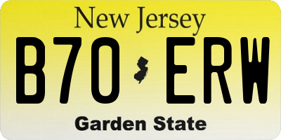 NJ license plate B70ERW