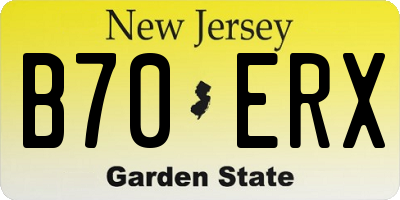 NJ license plate B70ERX