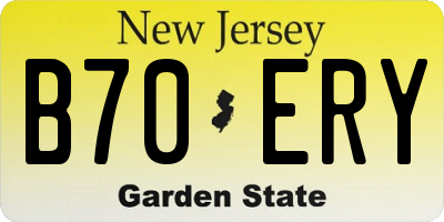 NJ license plate B70ERY