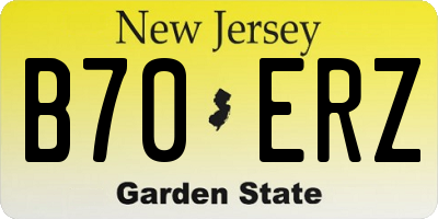 NJ license plate B70ERZ