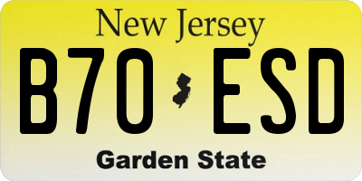 NJ license plate B70ESD