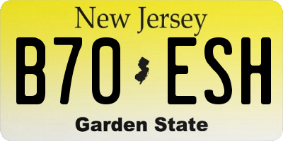 NJ license plate B70ESH