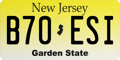 NJ license plate B70ESI