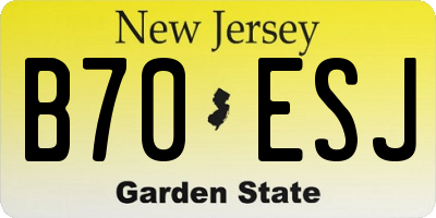 NJ license plate B70ESJ
