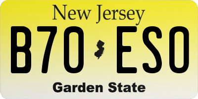 NJ license plate B70ESO