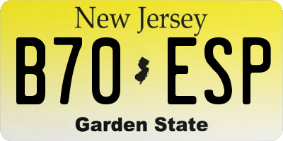 NJ license plate B70ESP
