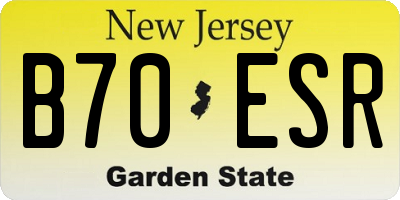 NJ license plate B70ESR
