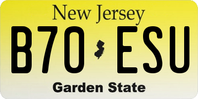 NJ license plate B70ESU