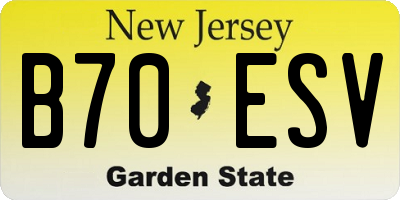 NJ license plate B70ESV
