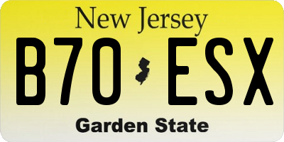 NJ license plate B70ESX