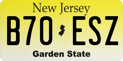 NJ license plate B70ESZ