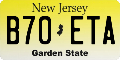 NJ license plate B70ETA